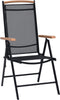 vidaXL - Tuinstoelen - inklapbaar - 2 - st - aluminium - en - textileen - zwart