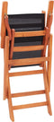 vidaXL - Tuinstoelen - inklapbaar - 2 - st - eucalyptushout - en - textileen - zwart