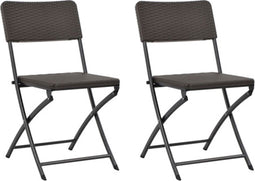 vidaXL - Tuinstoelen - inklapbaar - 2 - st - HDPE - en - staal - bruin