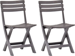 vidaXL - Tuinstoelen - inklapbaar - 2 - st - kunststof - mokka