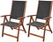 vidaXL - Tuinstoelen - inklapbaar - 2 - st - massief - acaciahout - en - textileen