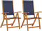vidaXL - Tuinstoelen - inklapbaar - 2 - st - massief - acaciahout - en - textileen