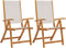 vidaXL - Tuinstoelen - inklapbaar - 2 - st - massief - acaciahout - en - textileen