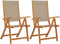 vidaXL - Tuinstoelen - inklapbaar - 2 - st - massief - acaciahout - en - textileen