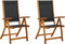 vidaXL - Tuinstoelen - inklapbaar - 2 - st - massief - acaciahout - en - textileen