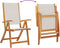 vidaXL - Tuinstoelen - inklapbaar - 2 - st - massief - acaciahout - en - textileen