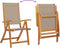 vidaXL - Tuinstoelen - inklapbaar - 2 - st - massief - acaciahout - en - textileen