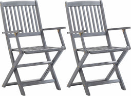 vidaXL - Tuinstoelen - inklapbaar - 2 - st - massief - acaciahout