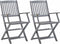 vidaXL - Tuinstoelen - inklapbaar - 2 - st - massief - acaciahout
