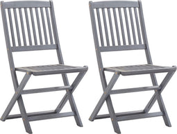 vidaXL - Tuinstoelen - inklapbaar - 2 - st - massief - acaciahout