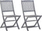 vidaXL - Tuinstoelen - inklapbaar - 2 - st - massief - acaciahout