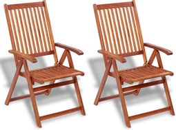 vidaXL - Tuinstoelen - inklapbaar - 2 - st - massief - acaciahout - bruin