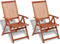 vidaXL - Tuinstoelen - inklapbaar - 2 - st - massief - acaciahout - bruin