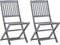 vidaXL - Tuinstoelen - inklapbaar - 2 - st - massief - acaciahout