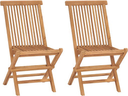 vidaXL - Tuinstoelen - inklapbaar - 2 - st - massief - teakhout