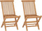 vidaXL - Tuinstoelen - inklapbaar - 2 - st - massief - teakhout