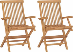 vidaXL - Tuinstoelen - inklapbaar - 2 - st - massief - teakhout