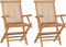 vidaXL - Tuinstoelen - inklapbaar - 2 - st - massief - teakhout