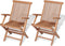 vidaXL - Tuinstoelen - inklapbaar - 2 - st - massief - teakhout