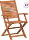 vidaXL - Tuinstoelen - inklapbaar - 2 - st - met - armleuning - massief - acaciahout