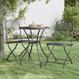 vidaXL - Tuinstoelen - inklapbaar - 2 - st - metaalgaas - antracietkleurig