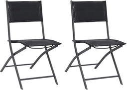 vidaXL - Tuinstoelen - inklapbaar - 2 - st - staal - en - textileen