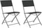 vidaXL - Tuinstoelen - inklapbaar - 2 - st - staal - en - textileen - zwart