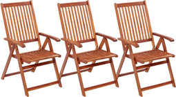 vidaXL - Tuinstoelen - inklapbaar - 3 - st - massief - acaciahout