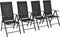 vidaXL - Tuinstoelen - inklapbaar - 4 - st - aluminium - en - textileen - zwart