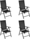 vidaXL - Tuinstoelen - inklapbaar - 4 - st - aluminium - en - textileen - zwart