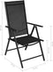 vidaXL - Tuinstoelen - inklapbaar - 4 - st - aluminium - en - textileen - zwart