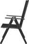 vidaXL - Tuinstoelen - inklapbaar - 4 - st - aluminium - en - textileen - zwart
