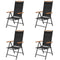 vidaXL - Tuinstoelen - inklapbaar - 4 - st - aluminium - en - textileen - zwart
