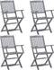 vidaXL - Tuinstoelen - inklapbaar - 4 - st - massief - acaciahout