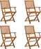 vidaXL - Tuinstoelen - inklapbaar - 4 - st - massief - acaciahout