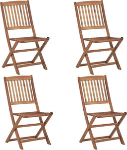 vidaXL - Tuinstoelen - inklapbaar - 4 - st - massief - acaciahout