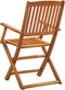 vidaXL - Tuinstoelen - inklapbaar - 4 - st - massief - acaciahout