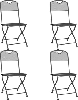 vidaXL - Tuinstoelen - inklapbaar - 4 - st - metaalgaas - antracietkleurig
