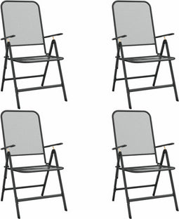vidaXL - Tuinstoelen - inklapbaar - 4 - st - metaalgaas - antracietkleurig
