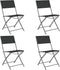 vidaXL - Tuinstoelen - inklapbaar - 4 - st - staal - en - textileen - zwart