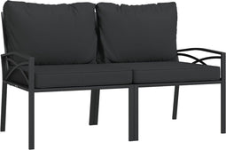 vidaXL - Tuinstoelen - met - grijze - kussens - 2 - st - 62x75x79 - cm - staal