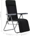 vidaXL - Tuinstoelen - met - kussen - inklapbaar - 2 - st - zwart