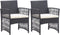 vidaXL - Tuinstoelen - met - kussens - 2 - st - poly - rattan - zwart