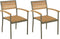 vidaXL - Tuinstoelen - stapelbaar - 2 - st - massief - acaciahout - en - staal