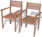 vidaXL - Tuinstoelen - stapelbaar - 2 - st - massief - teakhout