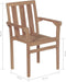 vidaXL - Tuinstoelen - stapelbaar - 2 - st - massief - teakhout