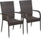 vidaXL - Tuinstoelen - stapelbaar - 2 - st - poly - rattan - bruin