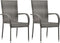 vidaXL - Tuinstoelen - stapelbaar - 2 - st - poly - rattan - grijs