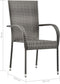vidaXL - Tuinstoelen - stapelbaar - 2 - st - poly - rattan - grijs