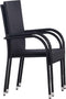 vidaXL - Tuinstoelen - stapelbaar - 2 - st - poly - rattan - zwart